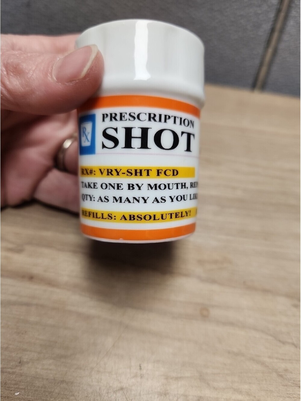 My Cafe Prescription RX Pill Bottle 2 oz Ceramic Shot Glass